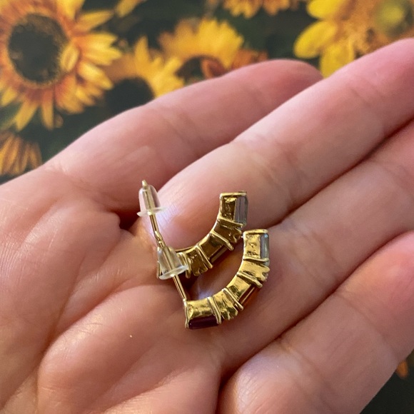 14K Multi Gemstone/Diamonds Earrings - Amethyst, Citrine, Topaz - Picture 13 of 16